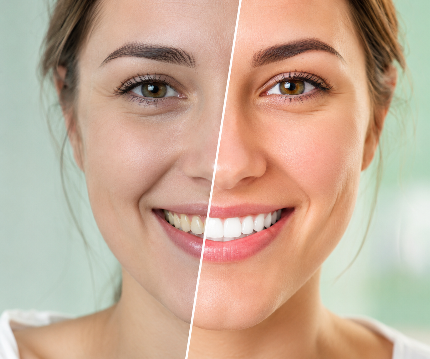 Before and after smile transformation